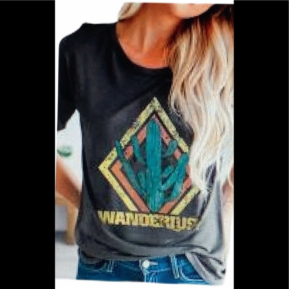 Wanderlust Grey Graphic Tee M